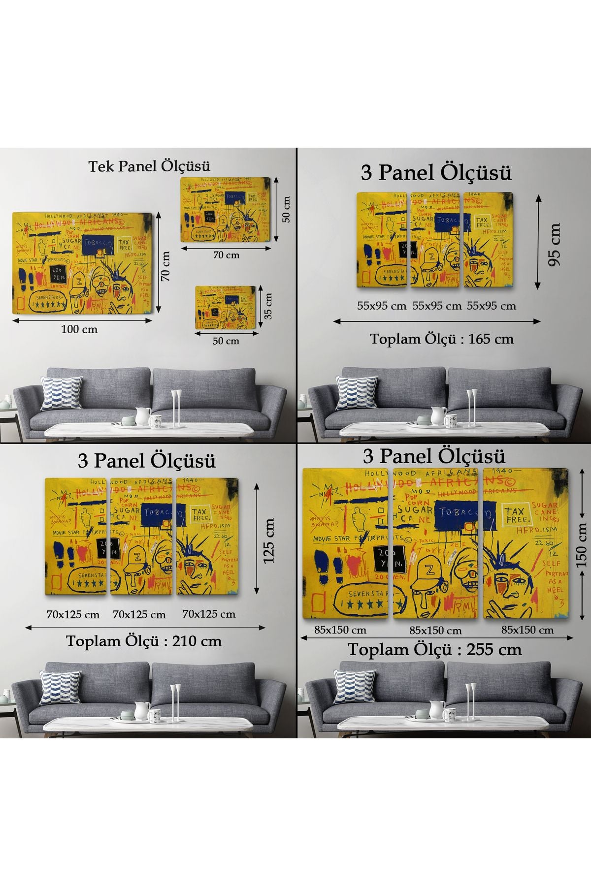 Jean Michel Basquiat, Hollywood Africans 1983 Kanvas Tablo-5058