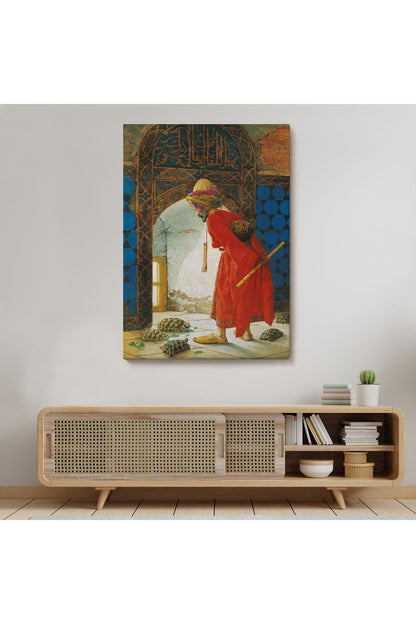 Osman Hamdi Bey'in Kaplunbağa Terbiyecisi İsimli Eseri Kanvas Tablo-5129