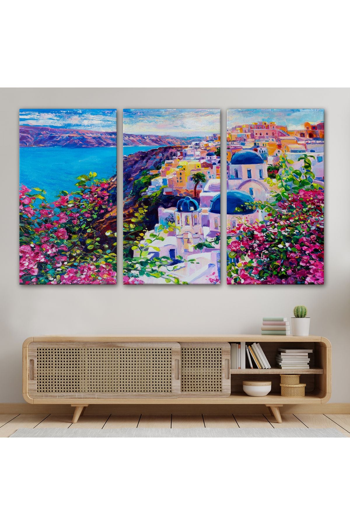 Santorini Yunanistan Güzel Bir Kızın Kavramsal Soyut Resmi-3754