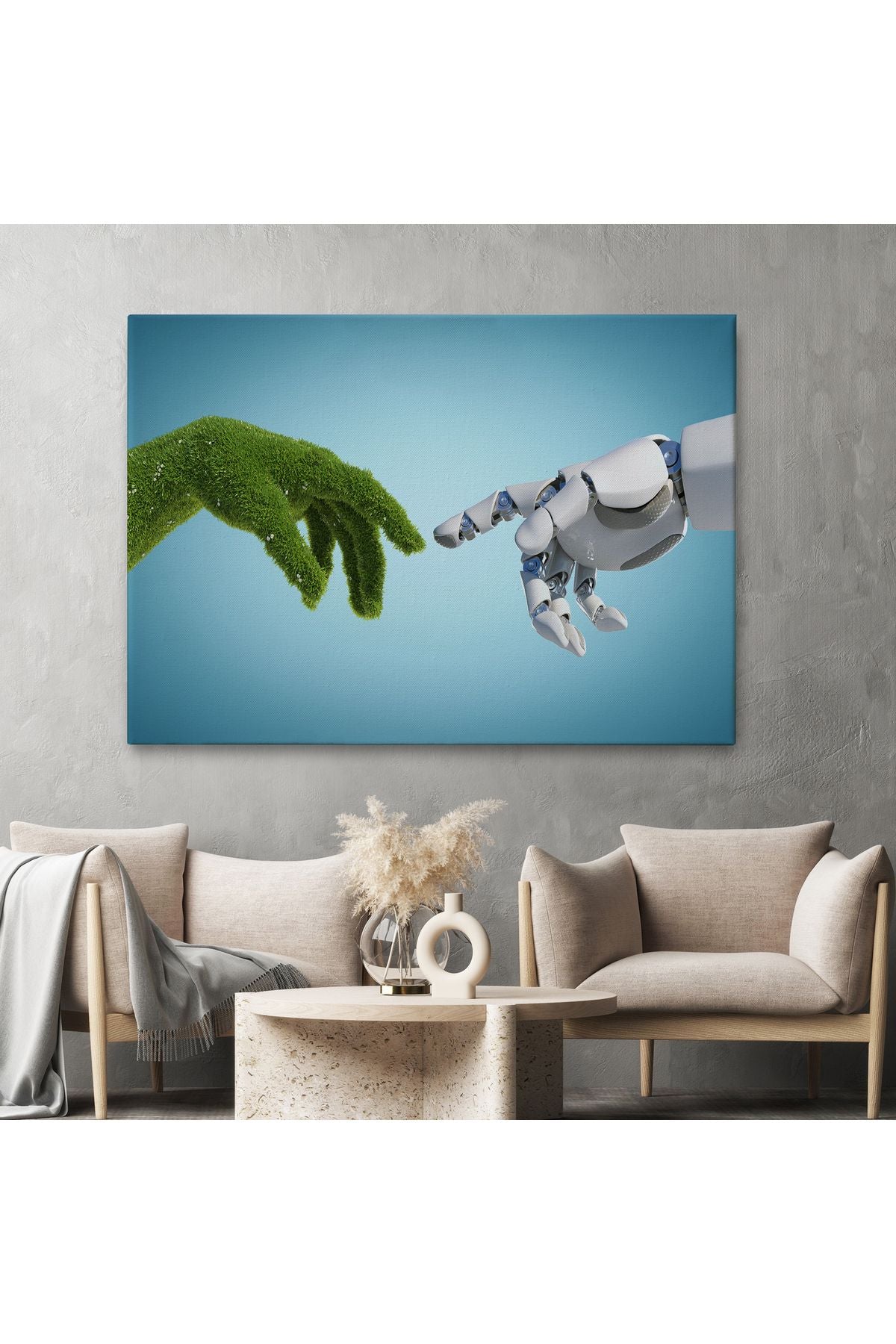 Doğa Ve Teknoloji Soyut Dekoratif Kanvas Duvar Tablosu-3588