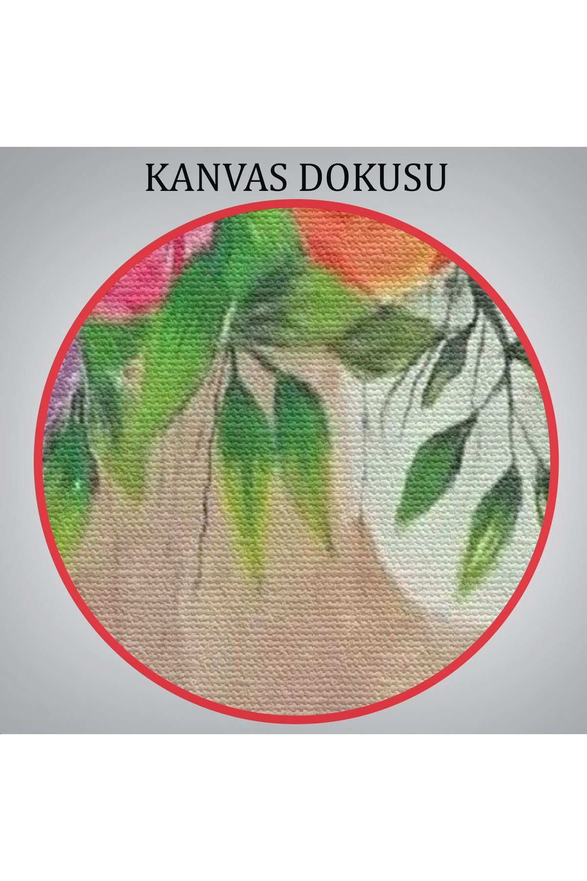 Çiçek Başlı Kadın Portresi Yağlıboya Görünüm Dekoratif Kanvas Duvar Tablosu -5124