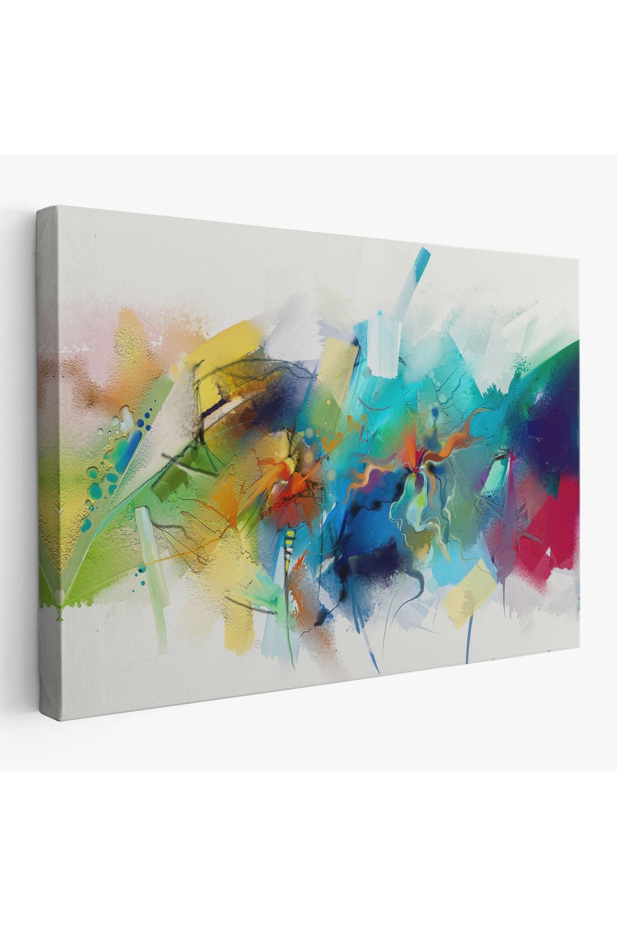 Soyut Fırça Darbeleri İle Yağlıboya Görünüm Dekoratif Kanvas Duvar Tablosu-3561