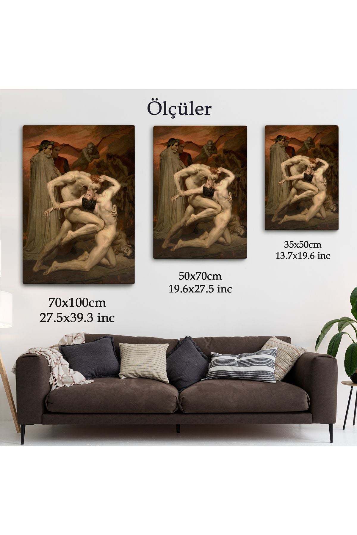 Dante ve Virgil Cehennemde William Adolphe Bouguereau Klasik Kanvas Tablo-5265