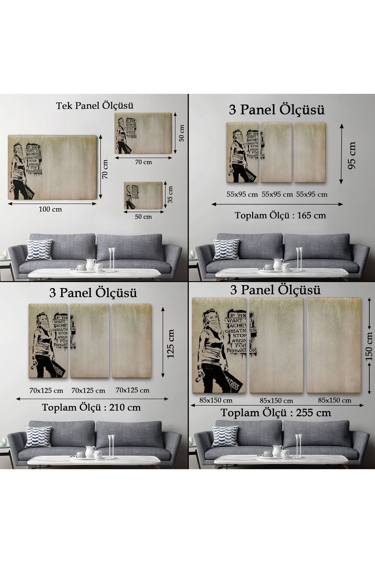 Banksy, Büyük İşler Yapmak İstiyorsanız İzin İstemeyi Bırakın Yazan Tablo-5003