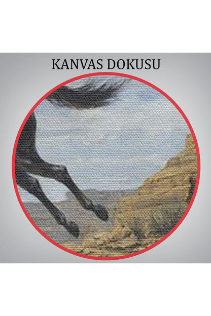Atı Yakalamaya Çalışan Kavboy Tablosu-6537