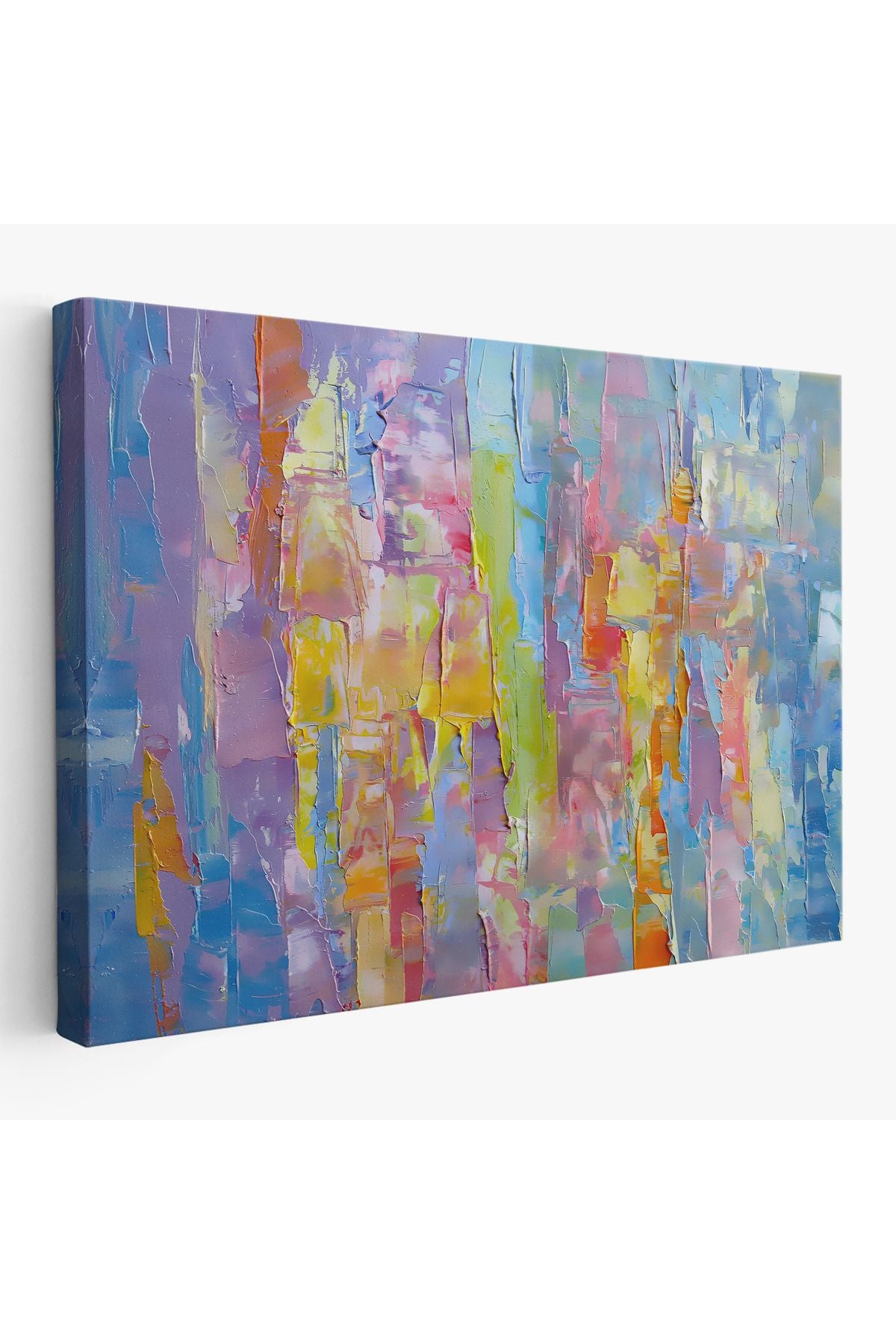 Yüksel Dokulu Soyut Yağlıboya Görünüm Dekoratif Kanvas Duvar Tablosu-3570