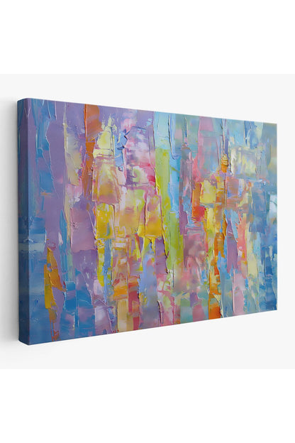 Yüksel Dokulu Soyut Yağlıboya Görünüm Dekoratif Kanvas Duvar Tablosu-3570