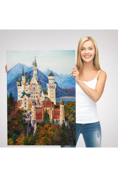 Bavyera Almanya Neuschwanstein Kalesİ Kanvas Tablo-5980