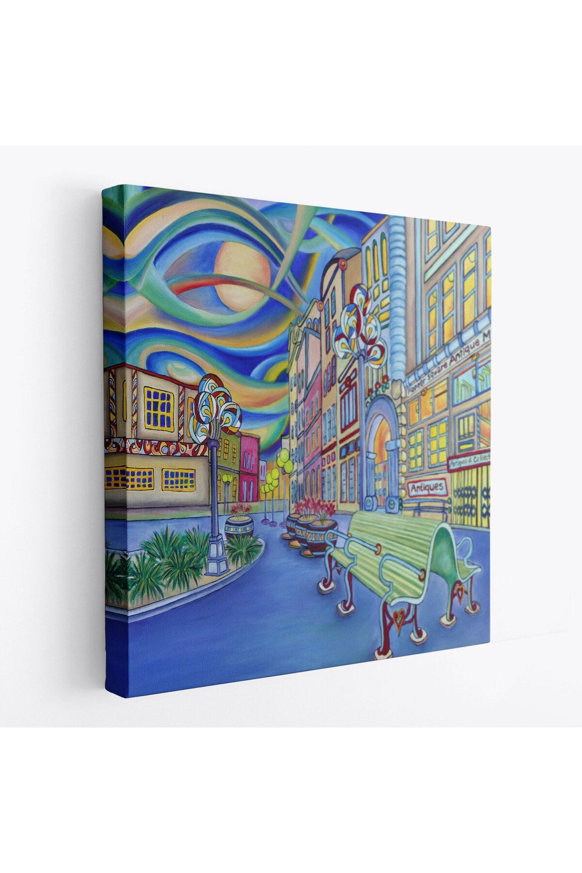 Seattle Şehir Merkezi Öncü Meydanı Kanvas Tablo-5899