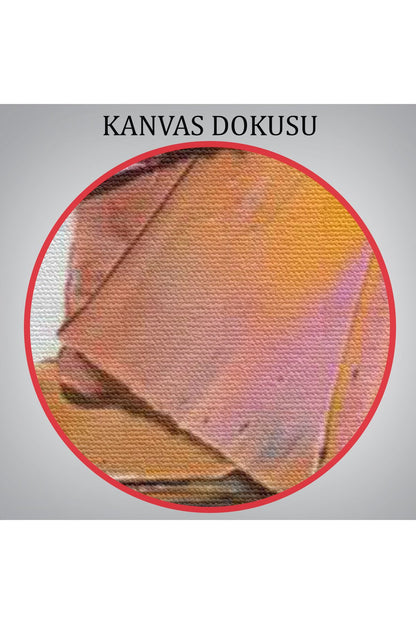 Fırça Darbesi İnsan Yüzü Kanvas Tablo, Soyut Kadın Yüzü Portresi Kanvas Tablo-5210