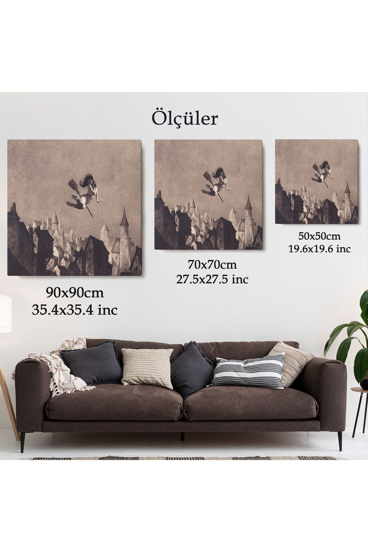 Süpürgedel Uçan Cadı, Dekoratif DuvarTablosu-5191