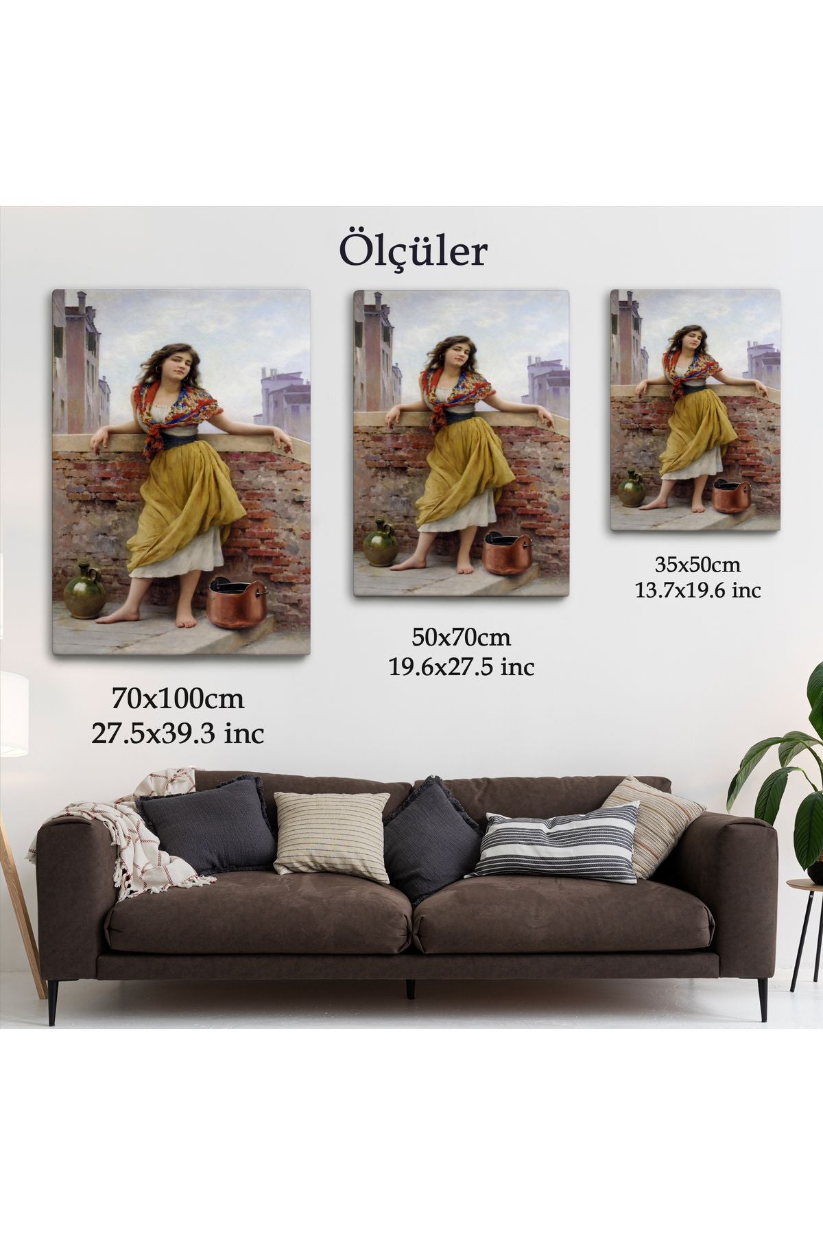 The Watercarrier Eugene de Blaas Su Taşıyan Kız Tablosu-6435