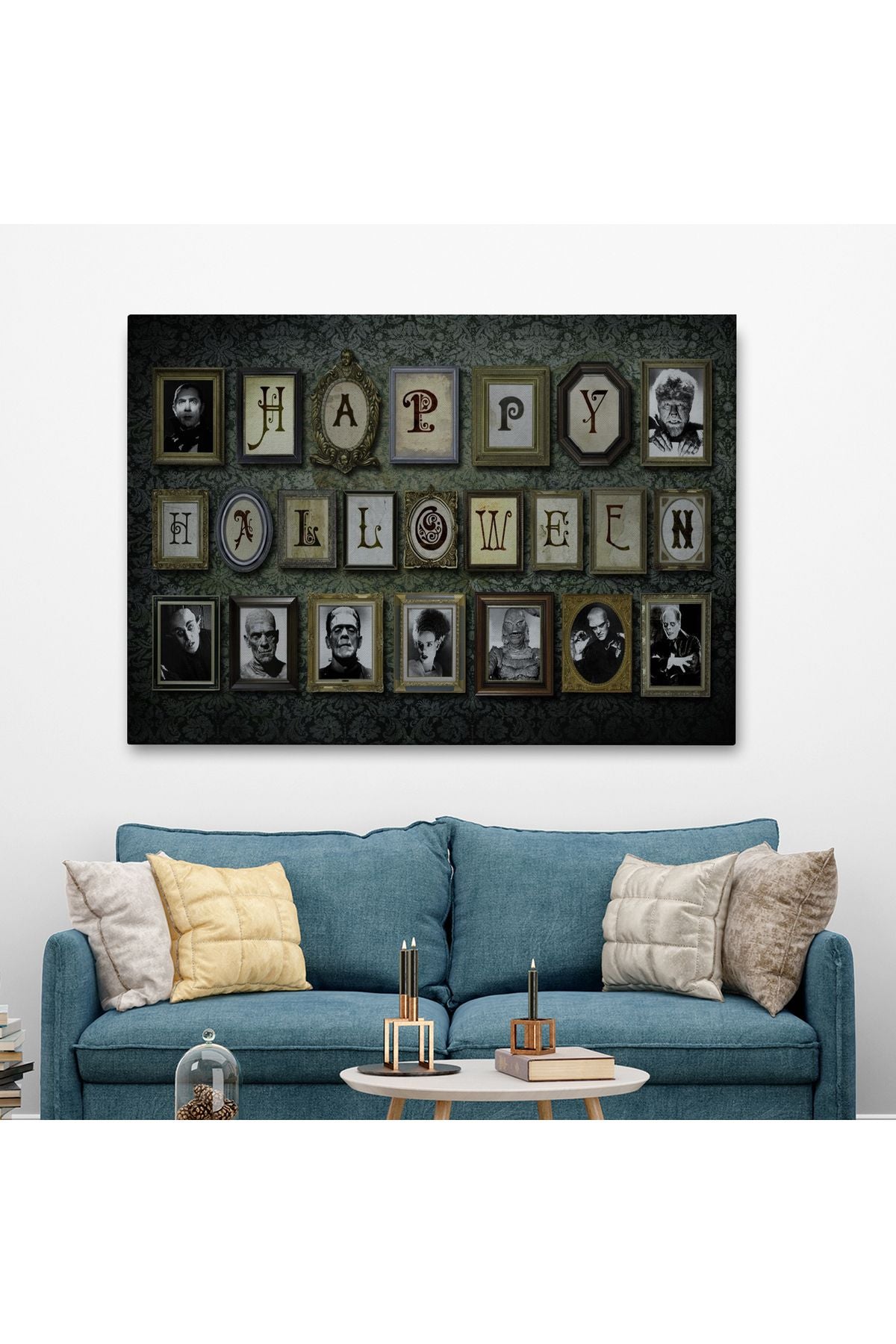 Ürpertici Karakterler Vintage Korku Filmi Cadılar Bayramı Gotik Duvar Tablosu-5195