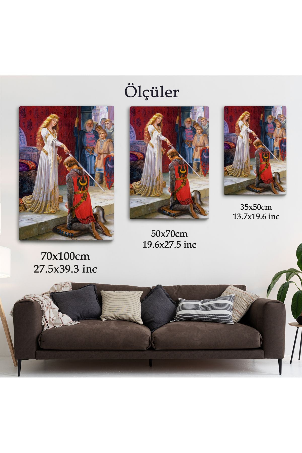 The Accolade - Edmund Blair Leighton Şövalyenin Kraliçeye Sadakat Tablosu-6460