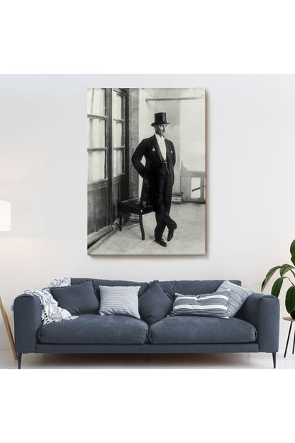 Atatürk Portre Tablosu Mustafa Kemal Atatürk Dikdörtgen Dekoratif Kanvas Tablo-CT-72