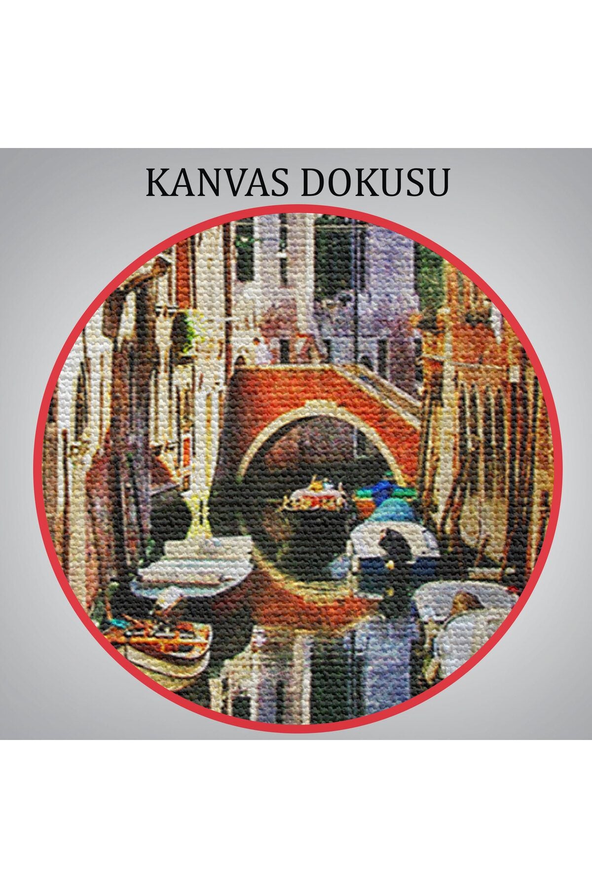 Özel Tasarım, Dekortif BaskıVenedik Balkonu ve Sandallar Dekoratif Kanvas Duvar Tablosu-5823