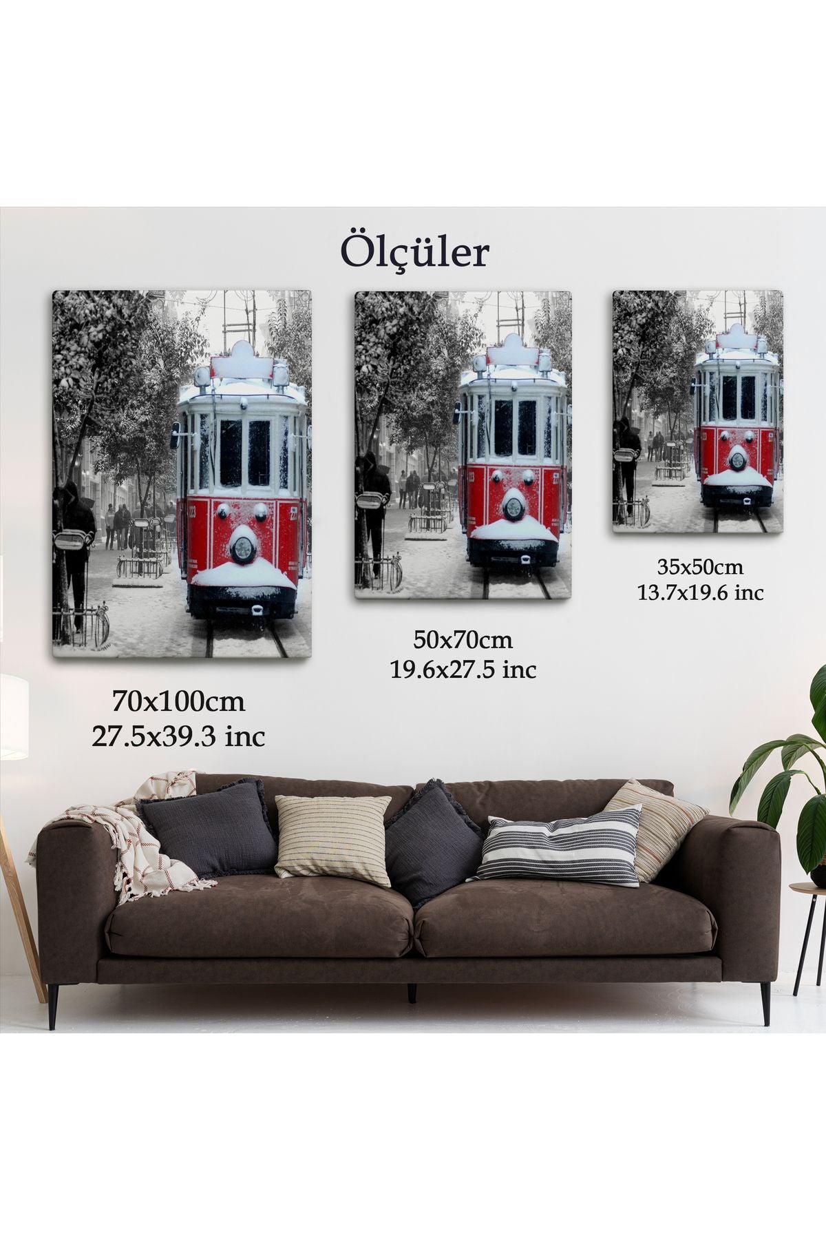 Karlı Bir İstiklal Caddesi ve Nostaljik Tramvay Tablosu-6404