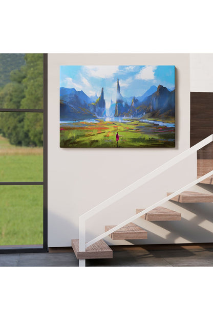 Doğada Yürüyen Kadın Manzarası Kanvas Tablo-5081