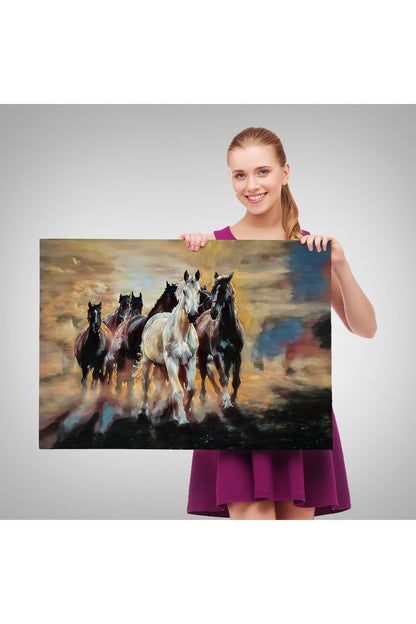 Koşan Atlar Dekoratif Duvar Tablosu-3670