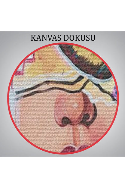 Renlki Sürreal Kadın Portresi Dekoratif Duvar Tablosu-6297