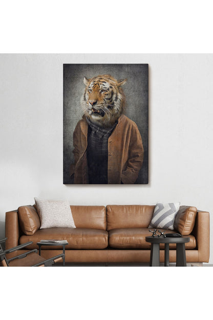 DB Kaplan Kafalı İnsan Kanvas Tablo-4999