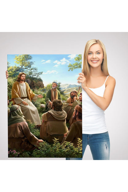 İsa Mesih Havarilerine Ders Veriyor, Hristiyan Hediye Tablosu Jesus Christ -6382