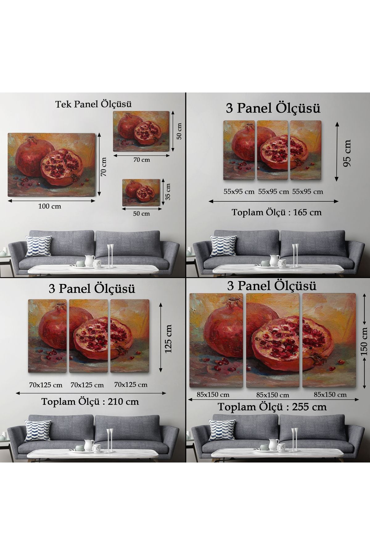 DB HG Nar Yağlı Boya Görünümlü Klasik Sanat Tablosu-1230