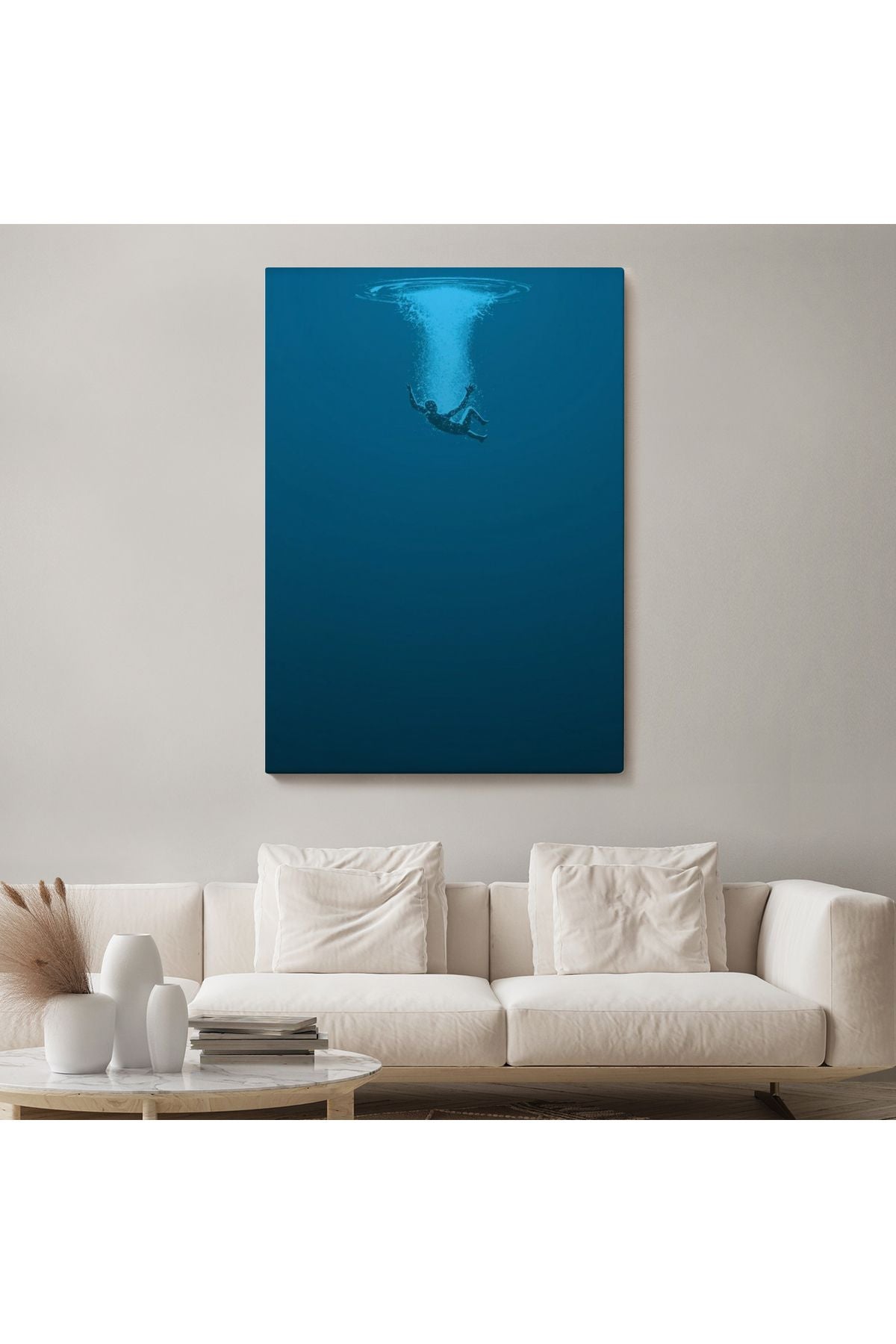 Denize Düşen Çocuk Kanvas Tablo, "Herkes yüzerken boğulmak gibidir."-5208