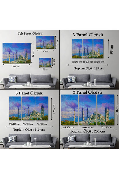 Sultan Ahmet Camii Yağlıboya Görünüm Kanvas Duvar Tablosu-3691