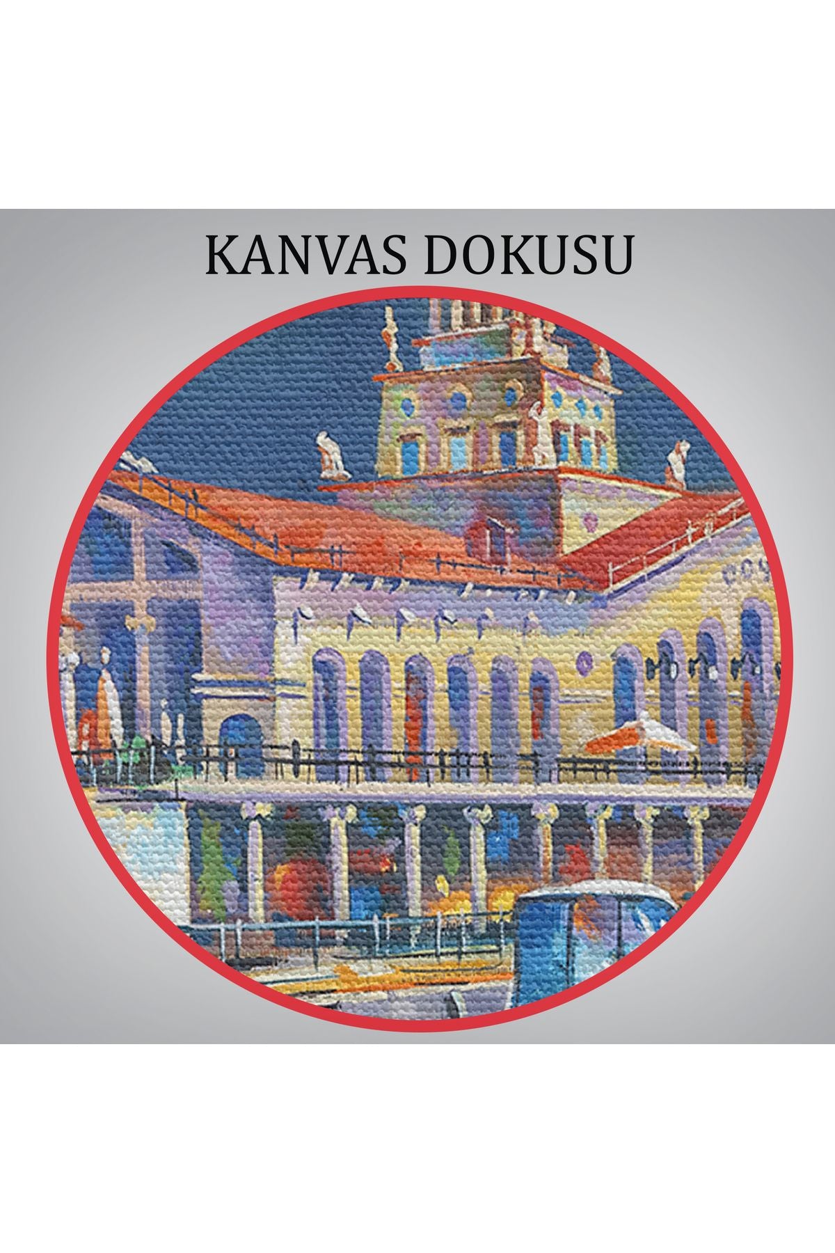 Soçhi Limanı Rusya Yağlıboya Görünüm Dekoratif Kanvas Duvar Tablosu-3604