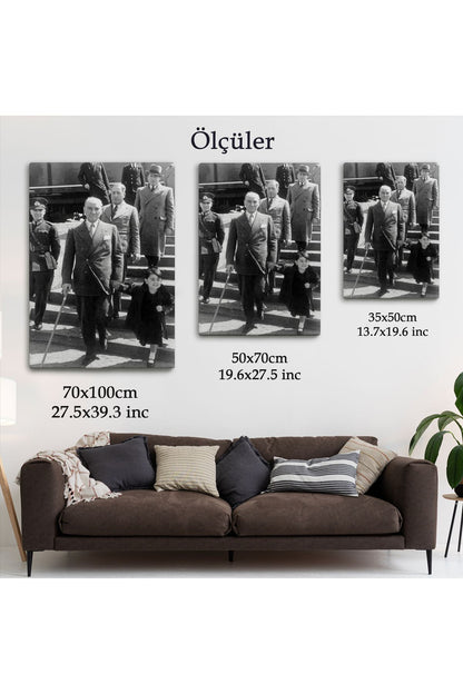 Atatürk Portre Tablosu Mustafa Kemal Atatürk Dikdörtgen Dekoratif Kanvas Tablo-FI-133