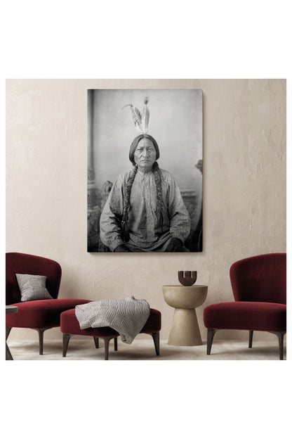 Kanvas, Duvar Tablosu, Dekoratif, Sitting Bull Oturan Boğa Son Kızılderili Kabile Şefi 6416 EGKNV