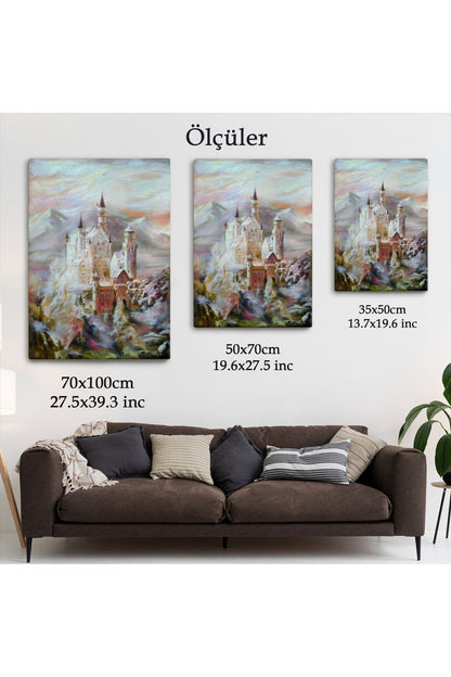 Dağların Arasındaki Şato Kanvas Tablo-5976