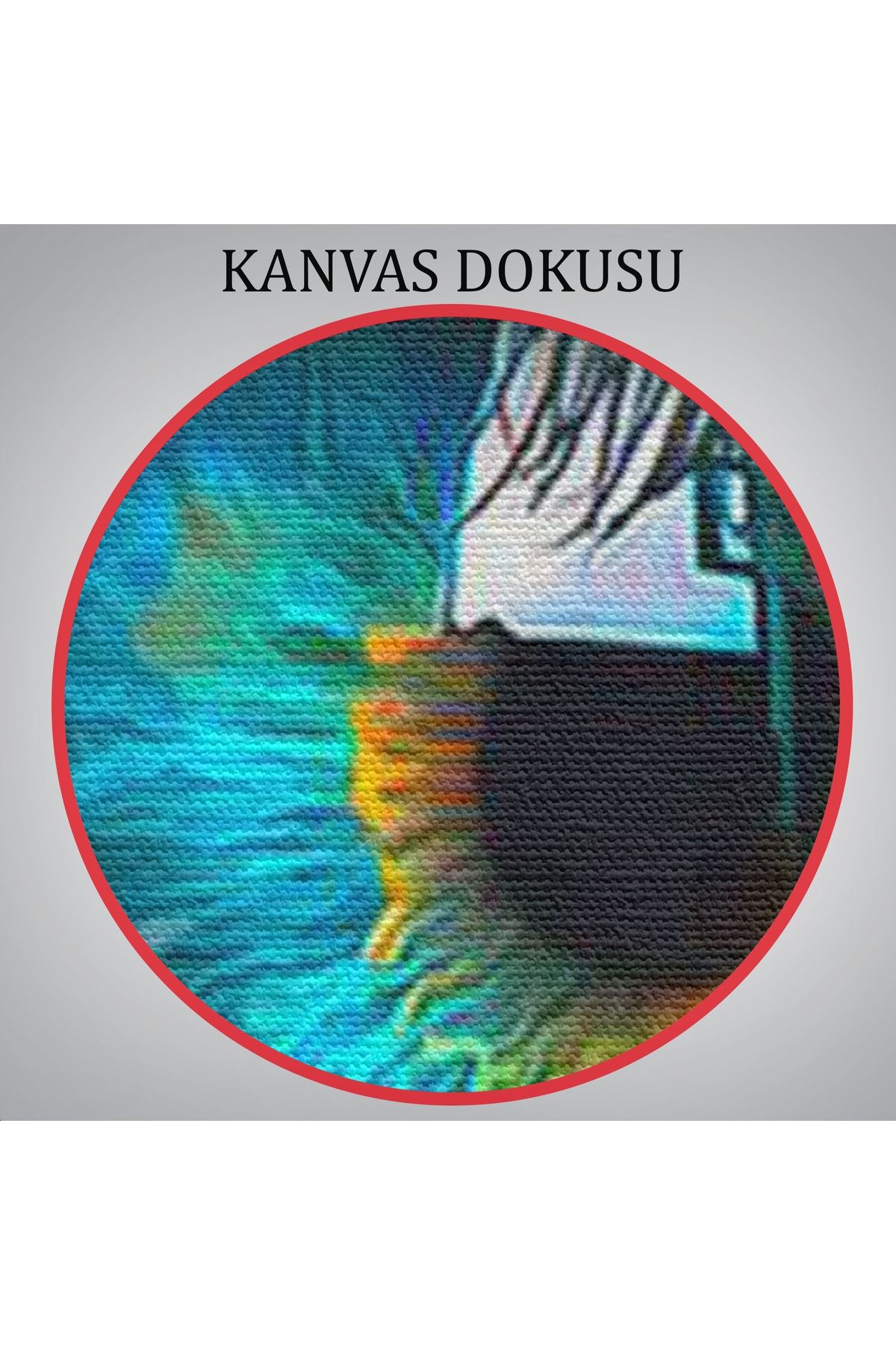 Renkli Yağlıboya Görünümlü Göz Tablosu-6329