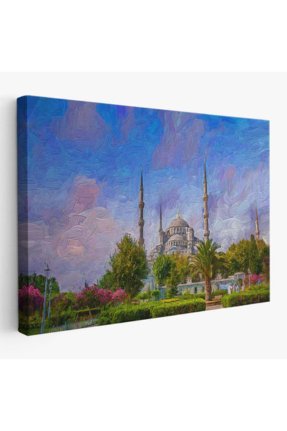Sultan Ahmet Camii Yağlıboya Görünüm Kanvas Duvar Tablosu-3692