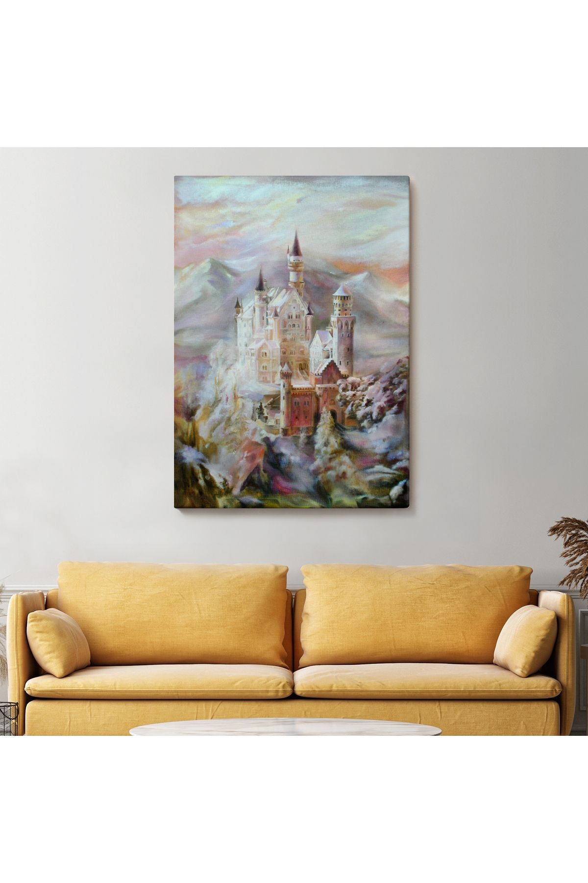 Dağların Arasındaki Şato Kanvas Tablo-5976