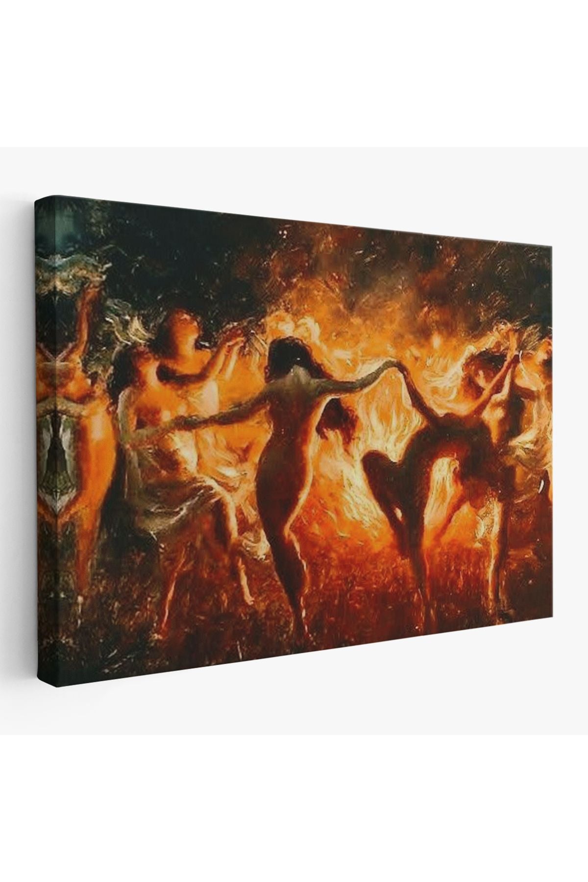 Şabat Ayinin de Ateş Etrafında Dans Eden Kadınlar Tablosu-6568