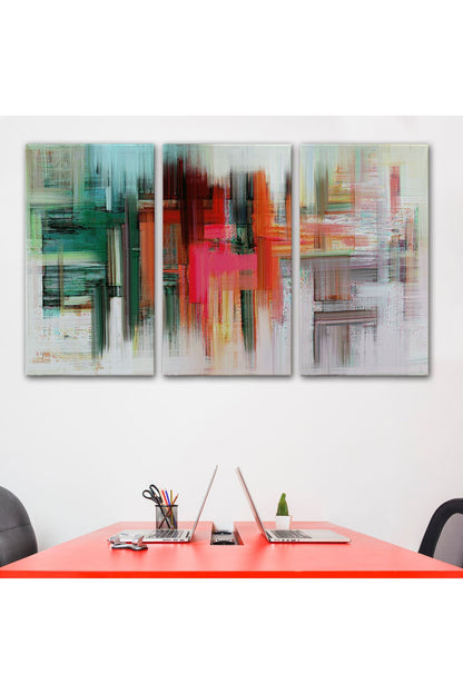 Fırça Darbeleri ile Soyut Yağlıboya Görünüm Dekoratif Kanvas Duvar Tablosu-3758