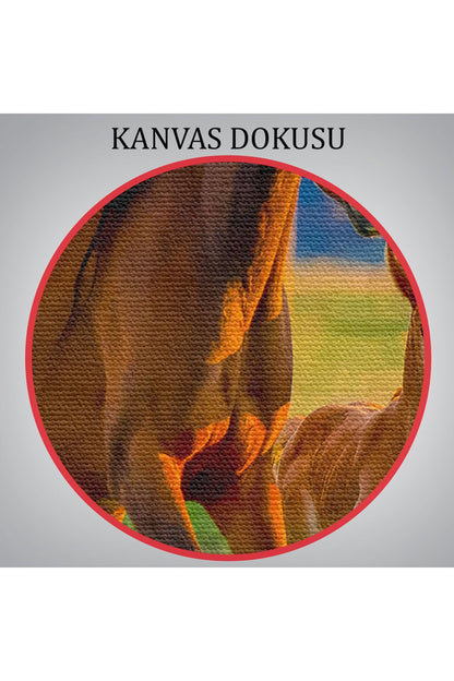 At ve Tay Manzaralı Dekoratif Kanvas Tablo 1173