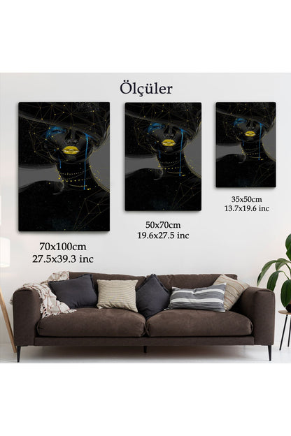 Dekoratif Kanvas Tablo, Duvar Tablosu-Siyahi Kadın Sürreal 6151