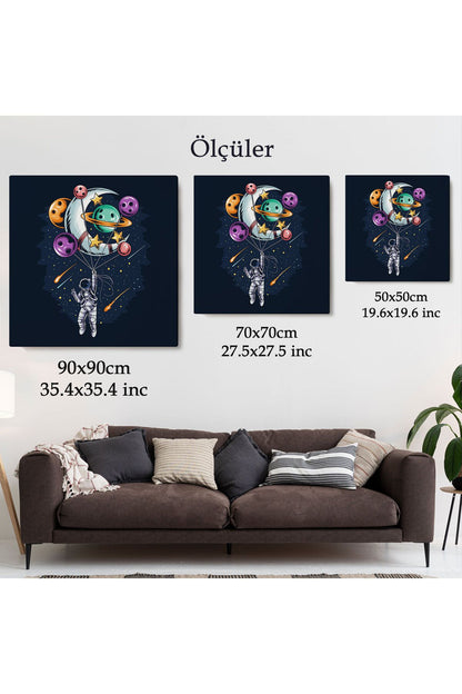 Ay ve Gezegenler İle Uçan Astronot Tablo-5097