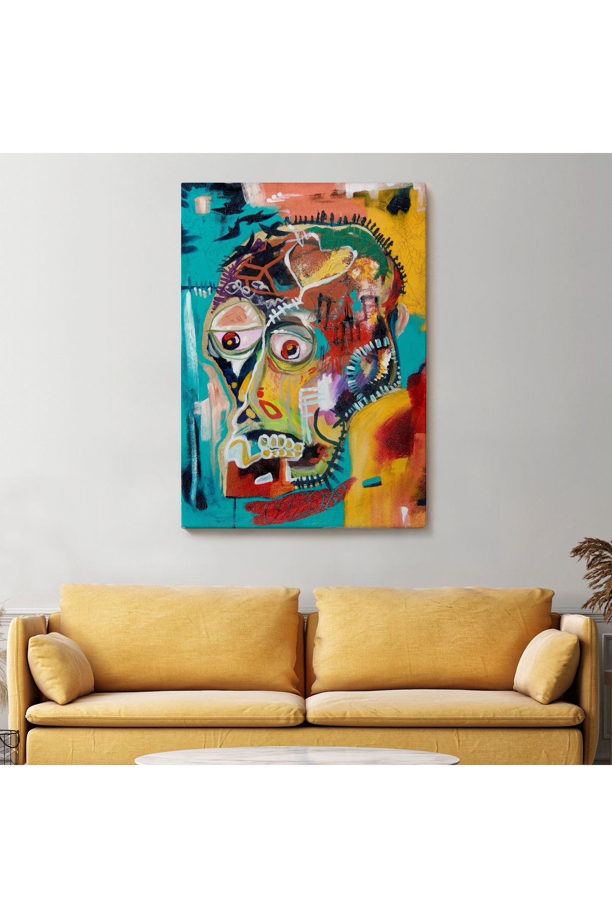 DB  Jean Michel Basquiat, İsimsiz Kafatası 1981 Kanvas Tablosu-4977