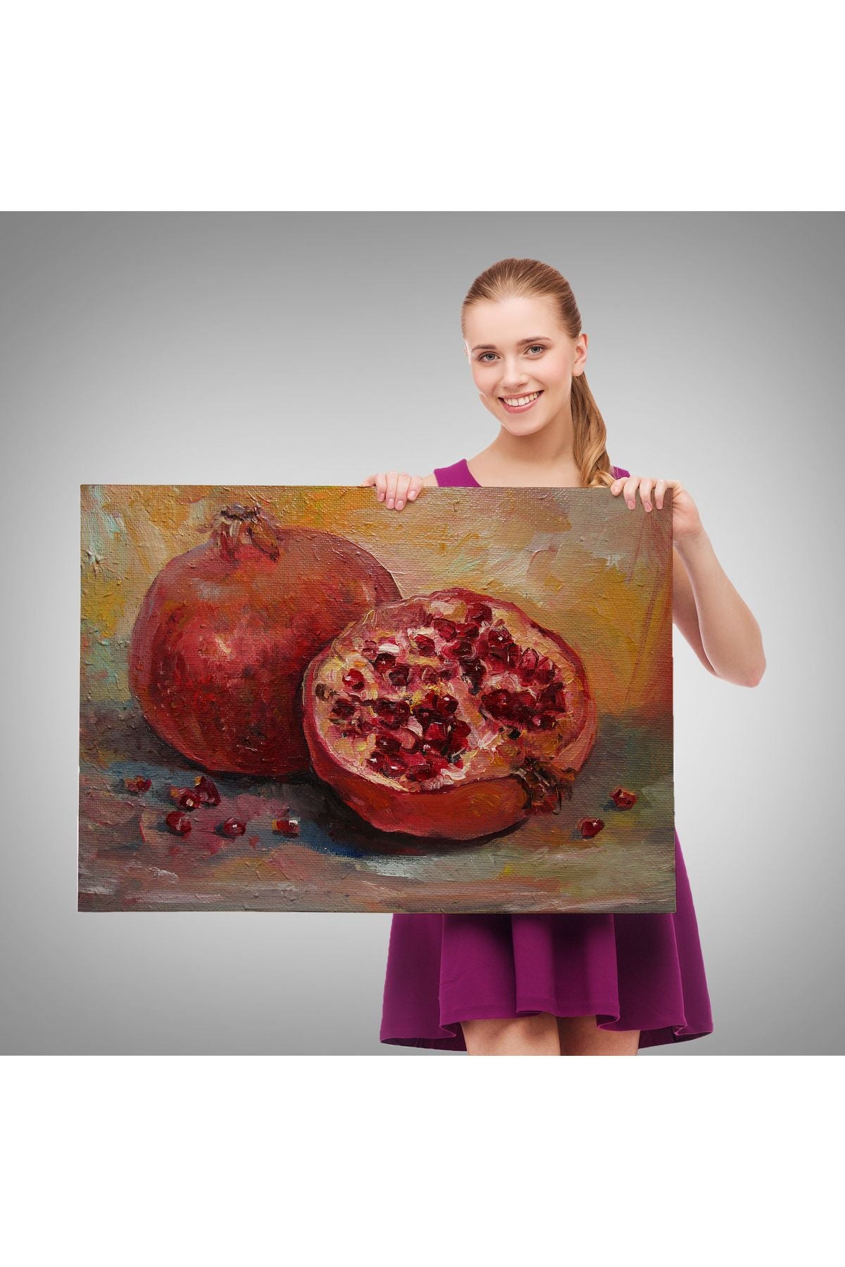 DB HG Nar Yağlı Boya Görünümlü Klasik Sanat Tablosu-1230