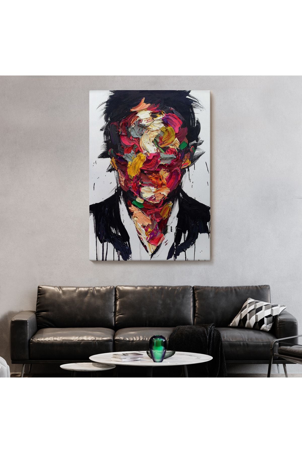 Soyut Yüz Kanvas Tablo, Renkli Yüz Kanvas Sanat Tablo-5220