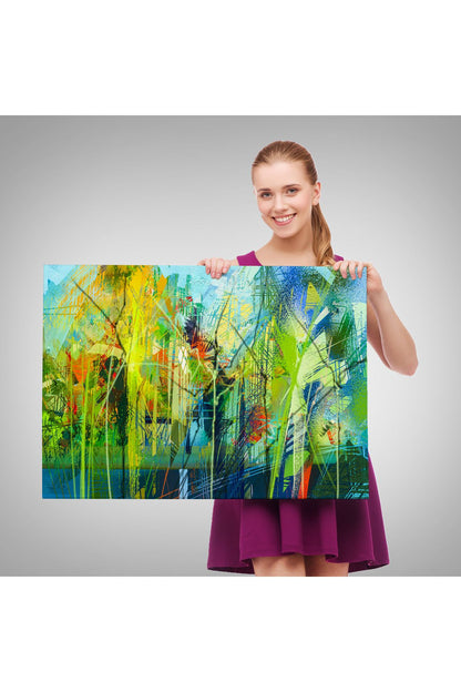 Soyut Yağlıboya Görünüm Dekoratif Kanvas Duvar Tablosu-3553