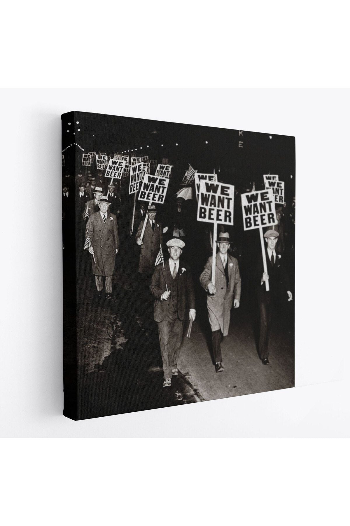 DB  Bira İstiyoruz, Olağandışı 1931 Yasak Protesto Fotoğrafı Kanvas Tablo-5336