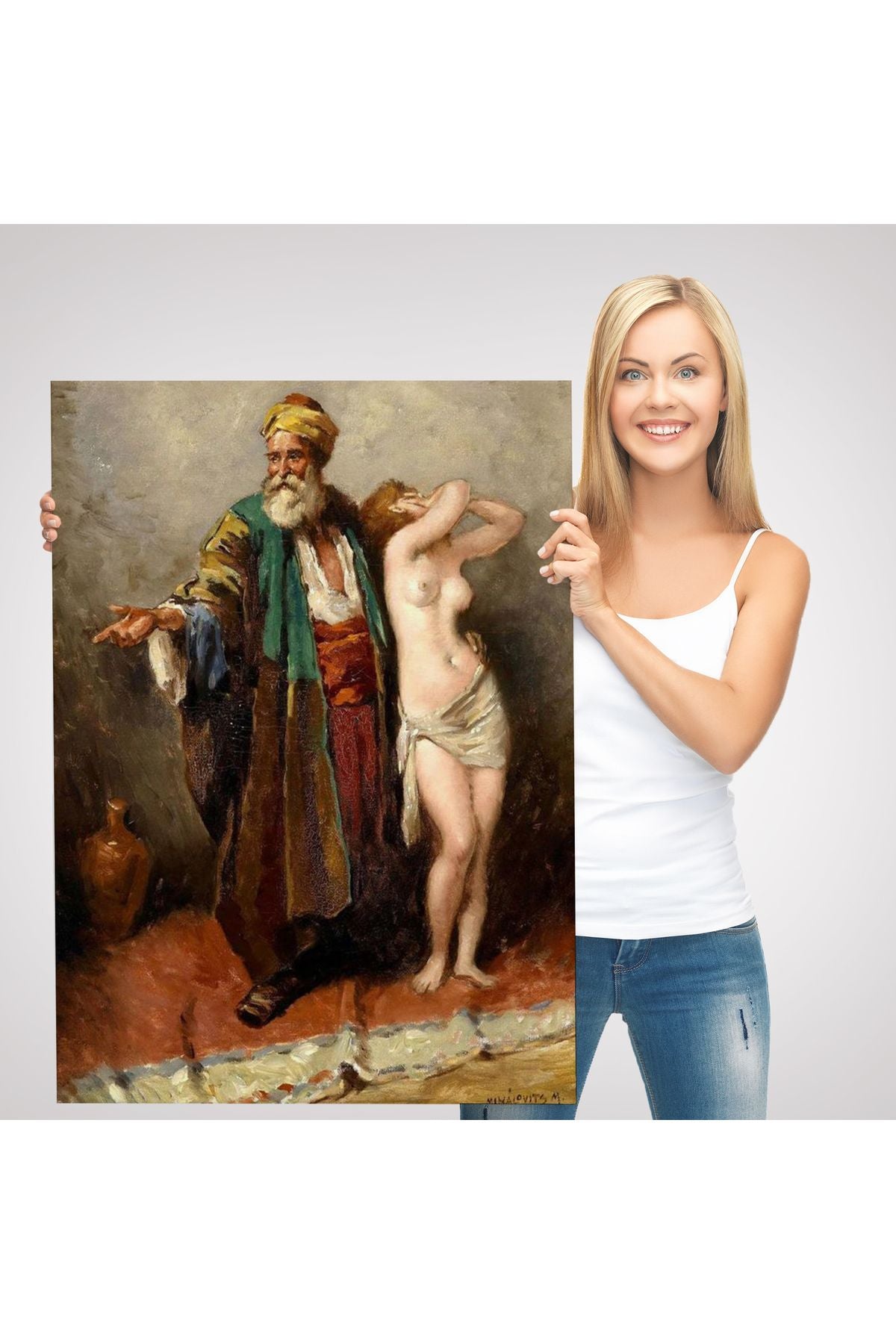 SZ KVS1-Dekoratif Duvar Tablosu-Çıplak Arap Cariye Kanvas Tablo 6136