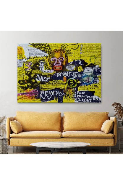 Jean Michel Basquiat Şehir Sanatı Kanvas Tablo-5095