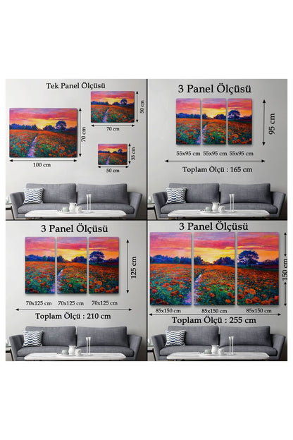 Kanvas, Duvar Tablosu, Dekoratif, Haşhaş Tarlası, Yağlı Boya 1211 EGKNV