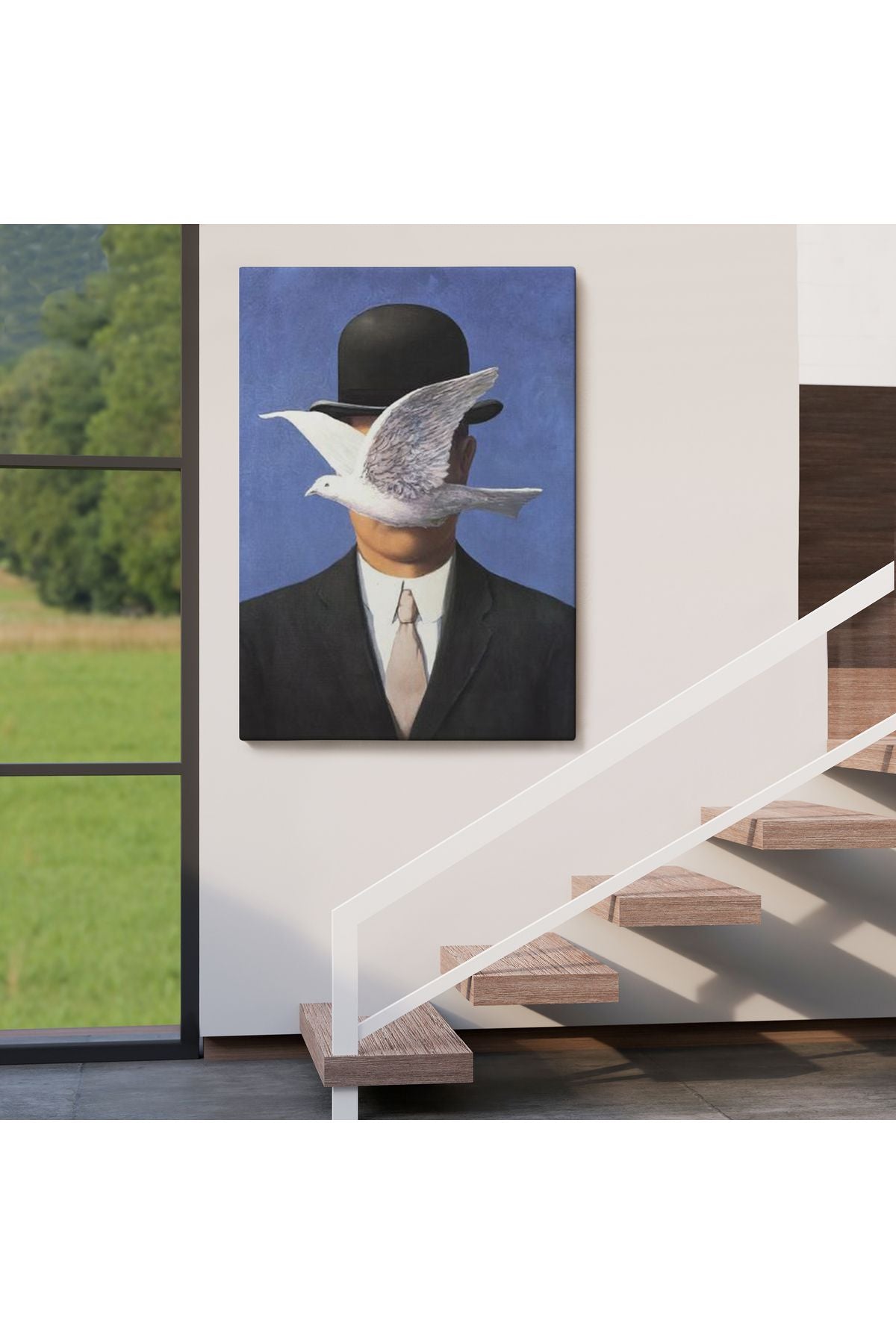 Melon Şapkalı Adam René Magritte Duvar Tablosu-6099